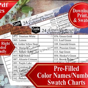 Castle Arts 24 Landscape Colored Pencil Swatch Chart