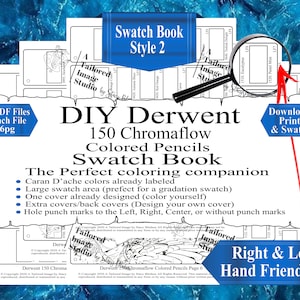 Crayons de couleur Chromaflow 150 Derwent, livre d'échantillons de couleurs à faire soi-même, style 2 image 1