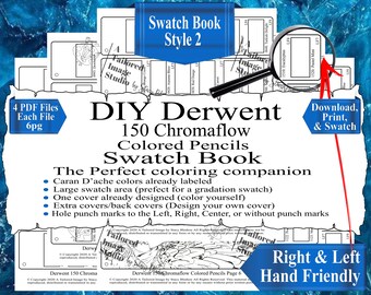 Derwent 150 Chromaflow Colored Pencil DIY Color Swatch Book Style 2