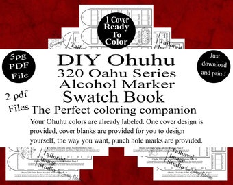 Ohuhu 320 Oahu Series Dual Tip Alcohol Markers DIY Color Swatch Book Style 1