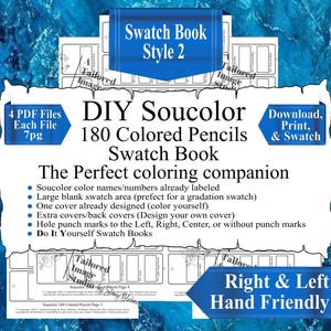 Lápices de colores Soucolor 180, libro de muestras de colores DIY, estilo 2
