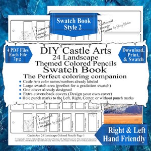 Castle Art 24 Landscape Colored Pencils DIY Color Swatch Book Style 2
