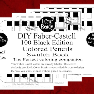 Lápices de colores Faber Castell 100 Black Edition, libro de muestras de colores para hacer uno mismo, estilo 1