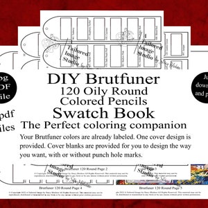 Libro de muestras de colores para manualidades, 120 lápices de colores redondos de Brutfuner, estilo 1