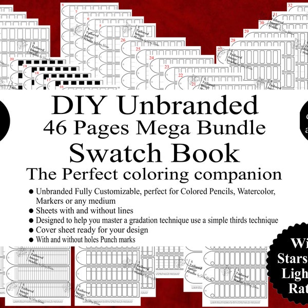 Unbranded Universal Mega Bundle (46pages) DIY Color Swatch Book Style 1