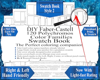 Faber-Castell 120 Polychromos Buntstifte Farbfamilien DIY Color Swatch Book Style 2