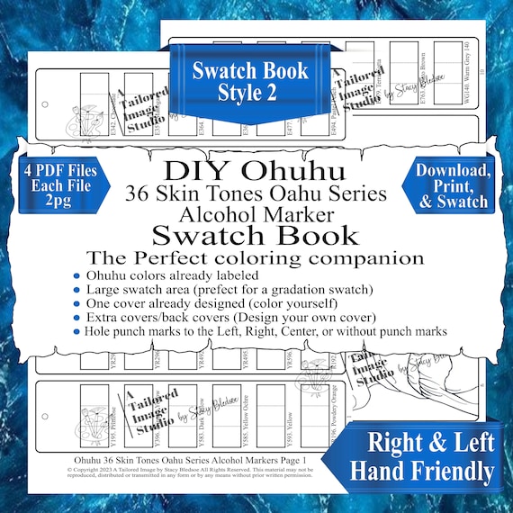 Ohuhu 36 Skin Tones Oahu Series Dual Tip Markers DIY Color Swatch