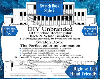 Unbranded Swatch Books Style 2: Black & White Rectangular Swatches (PDF Download)