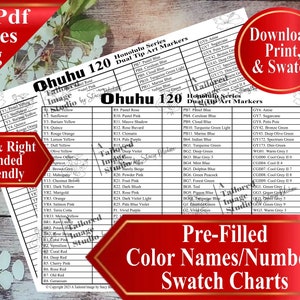 Ohuhu 120 Honolulu Serie Dual Tip Marker Musterkarten