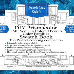 Prismacolor 150 Premium Buntstifte Farbfamilien DIY Swatch Book Style 2