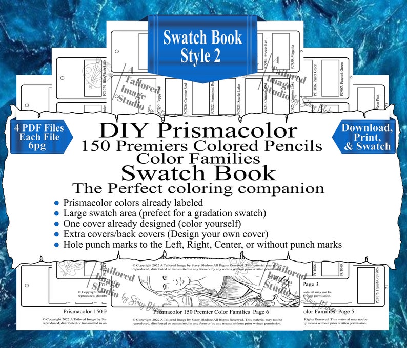 Prismacolor 150 Premier Colored Pencils Color Families Swatch Book ...