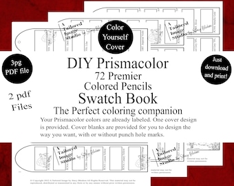 Prismacolor 72 Premier Colored Pencils DIY Swatch Book Book Style 1