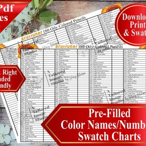 Brutfuner 180 Ölfarbenstifte Swatch Chart