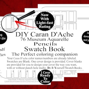 Lápices de acuarela Caran D'Ache 76 Museum, libro de muestras de colores DIY, estilo 1