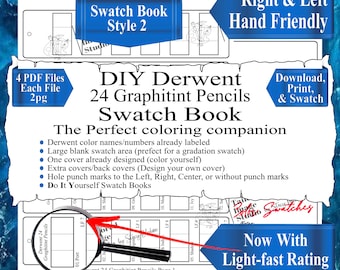 Derwent 24 Graphitint Pencil Swatch Book Style 2 (PDF Download)
