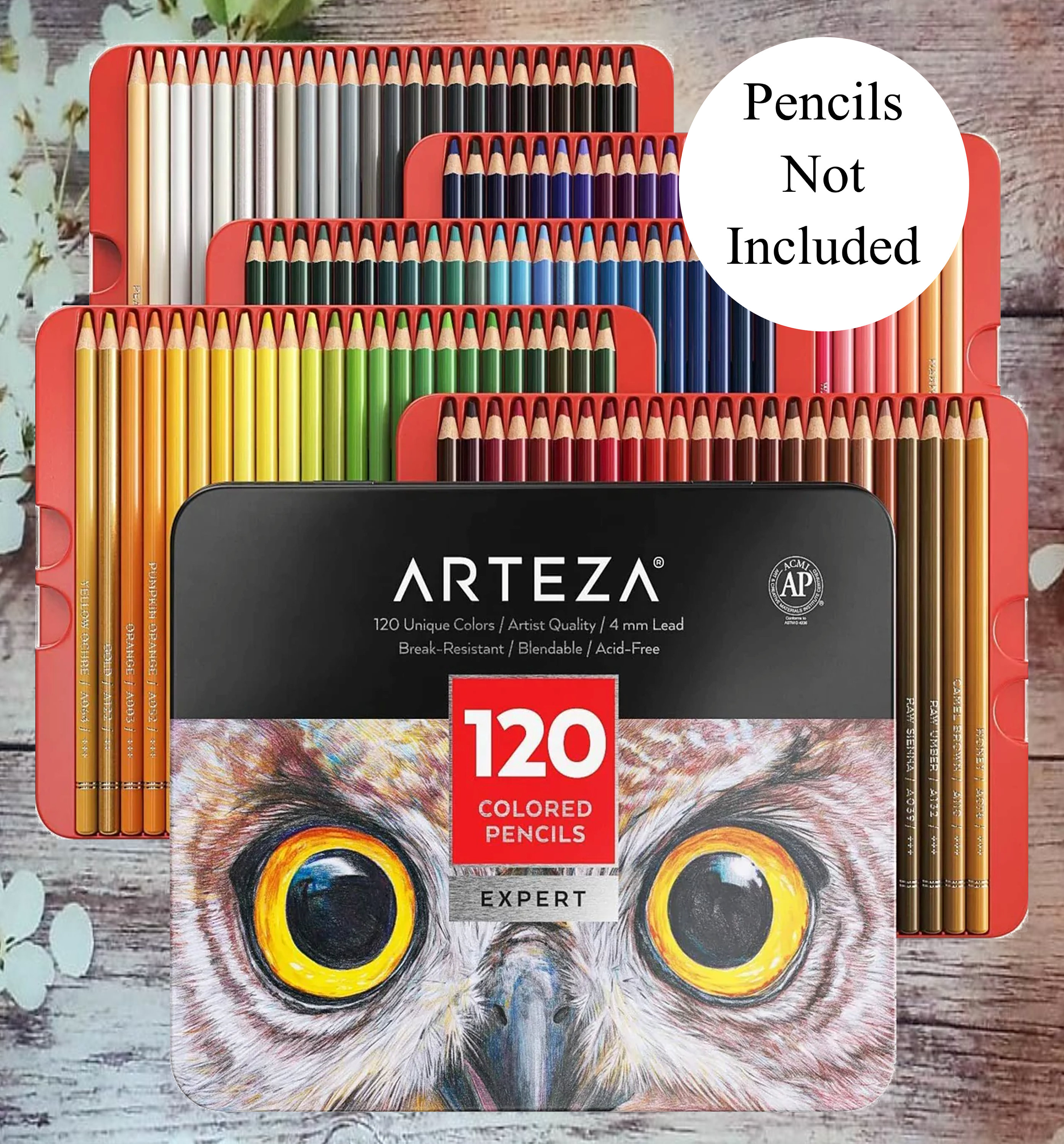 Arteza 120 Expert Colored Pencils Swatch Chart 