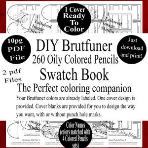 Libro de muestras de color para manualidades Brutfuner 260 lápices de colores oleosos, estilo 1