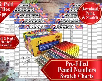 Brutfuner 520 Colored Pencils (Yellow Box) Swatch Chart