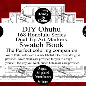 Ohuhu 168 Honolulu Series Dual Tip Markers DIY Color Swatch Book Style 1