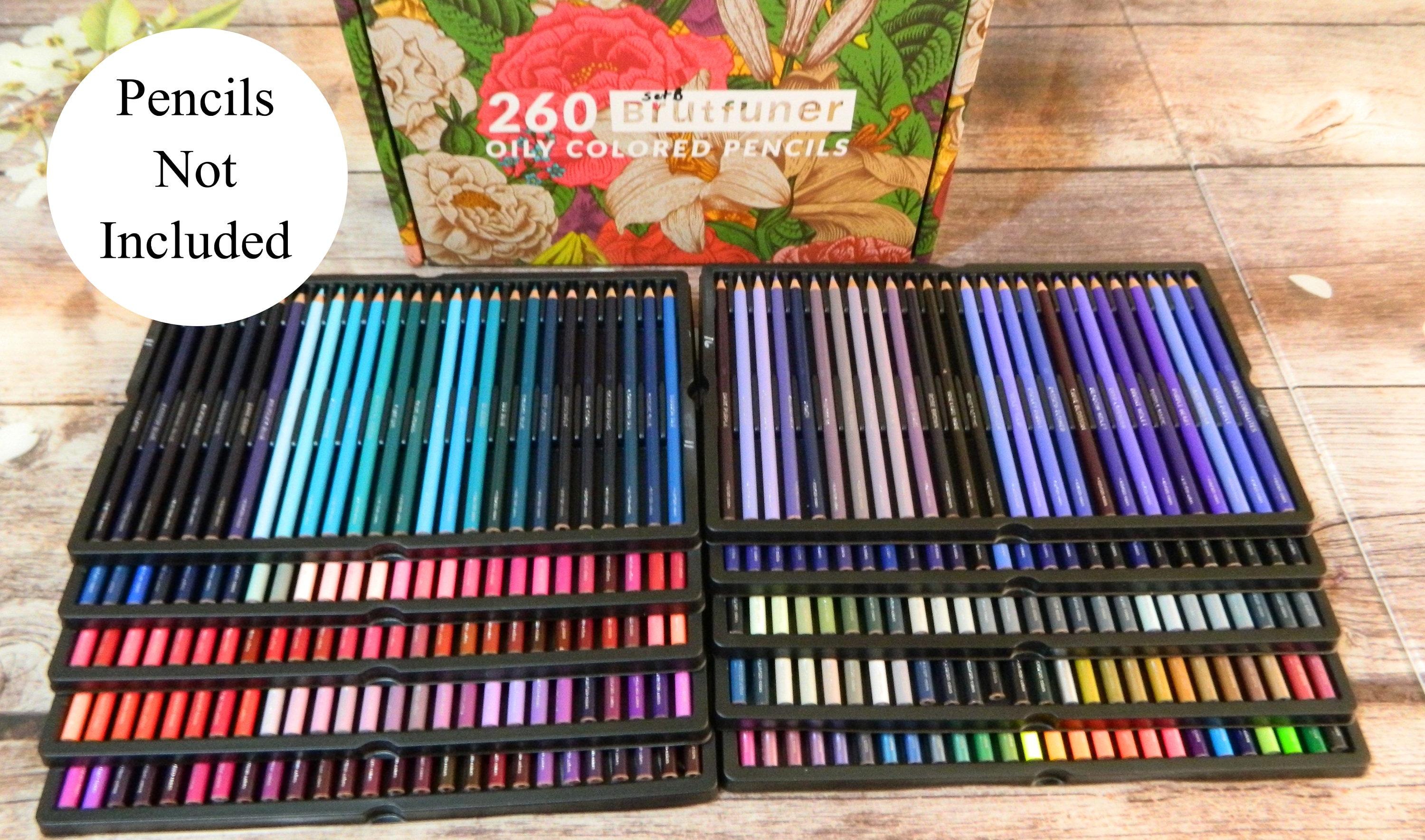 Brutfuner 520 crayons de couleur huileux DIY Color Swatch Book Style 2 -   France