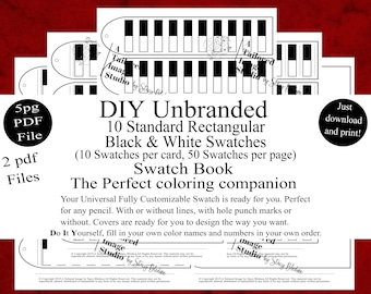 Unbranded Swatch Books Style 1: Black & White Rectangular Swatches (PDF Download)