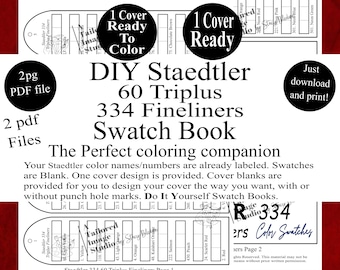 Staedtler 60 Triplus Fineliners (334) Swatch Book Style 1 (PDF Download)