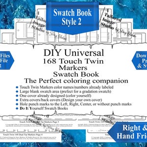 Universal Touch Twin 168 Marker DIY Color Swatch Book Style 2