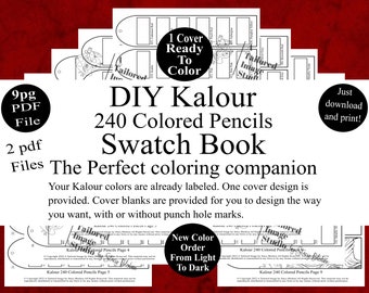 Kalour 240 Colored Pencils DIY Color Swatch Book Style 1