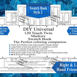 Livro de amostras de cores faça você mesmo com marcadores Twin 120 da Universal Touch, estilo 2