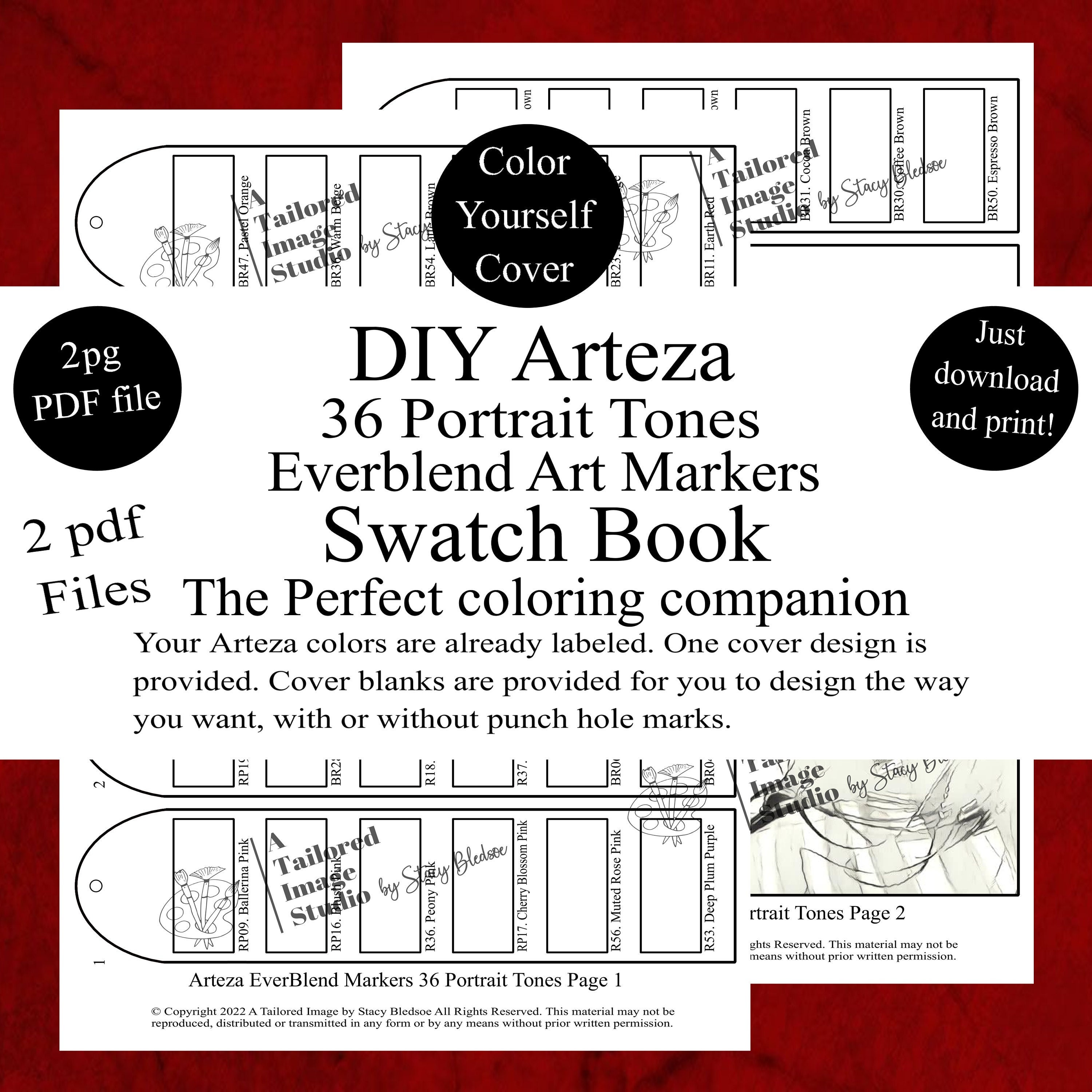 Arteza EverBlend Dual-Tipped Art Markers Art Supply Set, Gray Tones - 36 Piece