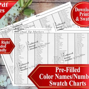 Universal Touch Twin 120 Marker Swatch-Charts