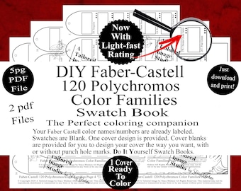 Faber Castell 120 Polychromos Colored Pencil Color Families DIY Color Swatch Book Style 1