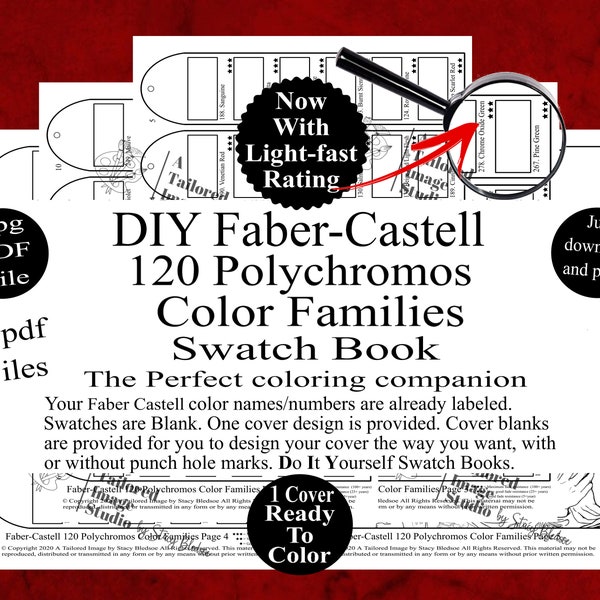 Faber Castell 120 Polychromos Colored Pencil Color Families DIY Color Swatch Book Style 1