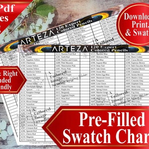 Arteza 120 Expert Buntstifte Swatch-Chart