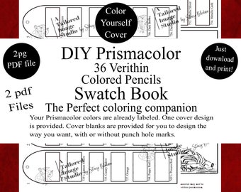 Prismacolor 36 Verithin Colored Pencils DIY Color Swatch Book Style 1