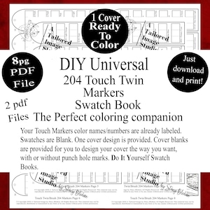 Universal Touch Twin 204 Marker DIY Color Swatch Book Style 1