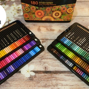 Brutfuner 180 crayons de couleur huileux DIY Color Swatch Book Style 1 image 2
