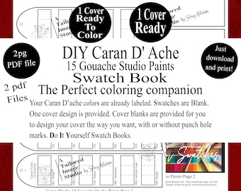 Caran Dache 15 Gouache Swatch Book Style 1 (PDF Download)