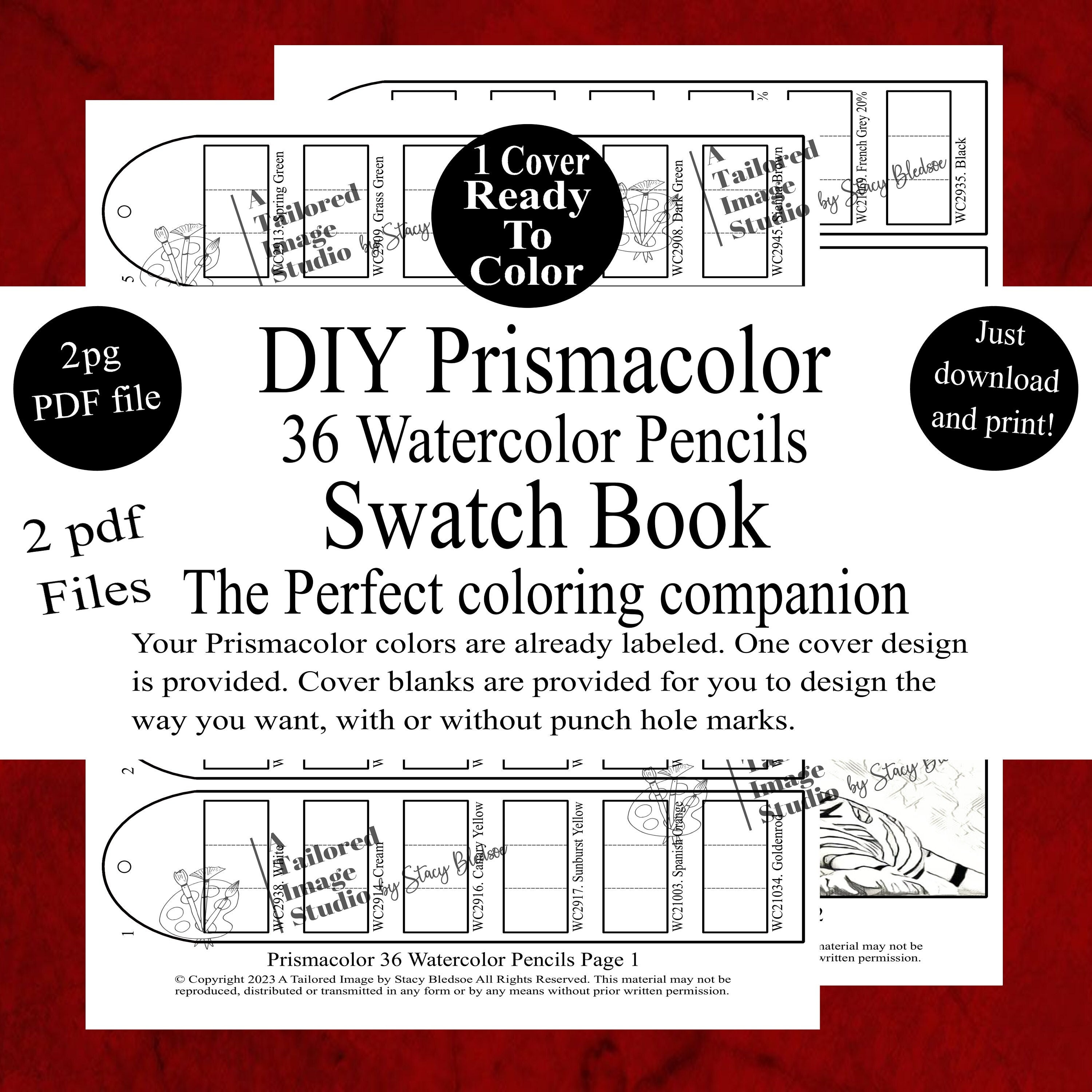 Prismacolor 36 Watercolor Pencils DIY Swatch Book Style 1 