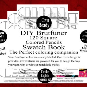 Lápices de colores Brutfuner 120 Square (versión en inglés) Libro de muestras de colores DIY Estilo 1