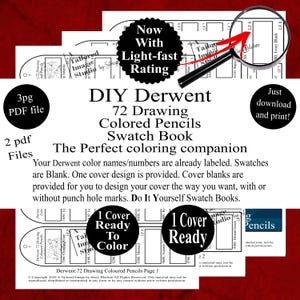 Livre d'échantillons de 72 crayons de dessin Derwent, style 1 (téléchargement PDF)