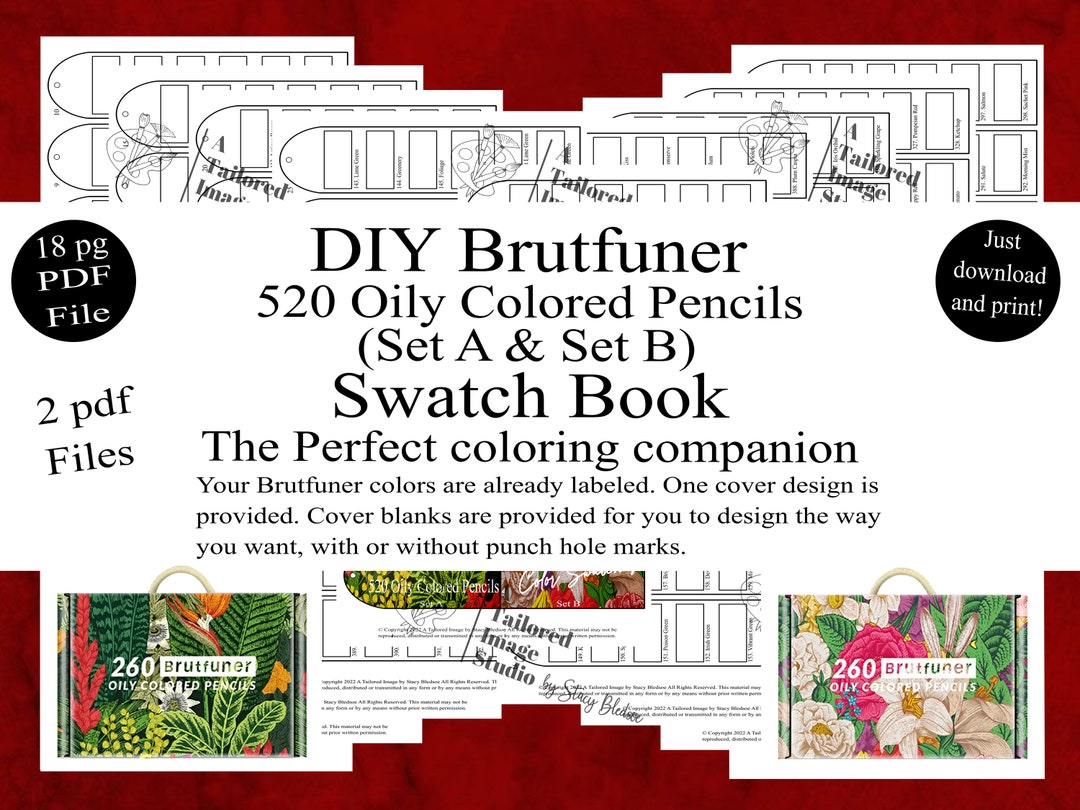 Brutfuner 520 Oily Colored Pencils DIY Color Swatch Book Style 1 -   Israel
