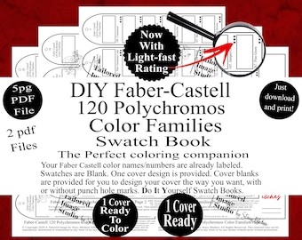 Faber Castell 120 Polychromos Colored Pencil Color Families Swatch Book Style 1 (PDF Download)
