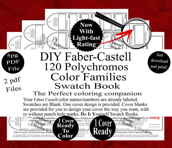 Faber Castell 120 Polychromos Colored Pencil Color Families Swatch Book Style 1 (PDF Download)