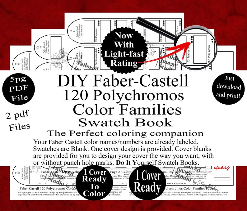 Faber Castell 120 Polychromos Colored Pencil Color Families Swatch Book Style 1 (PDF Download) image 1