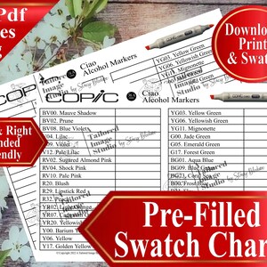 Copic 36 A Ciao Alcohol Markers Swatch Charts