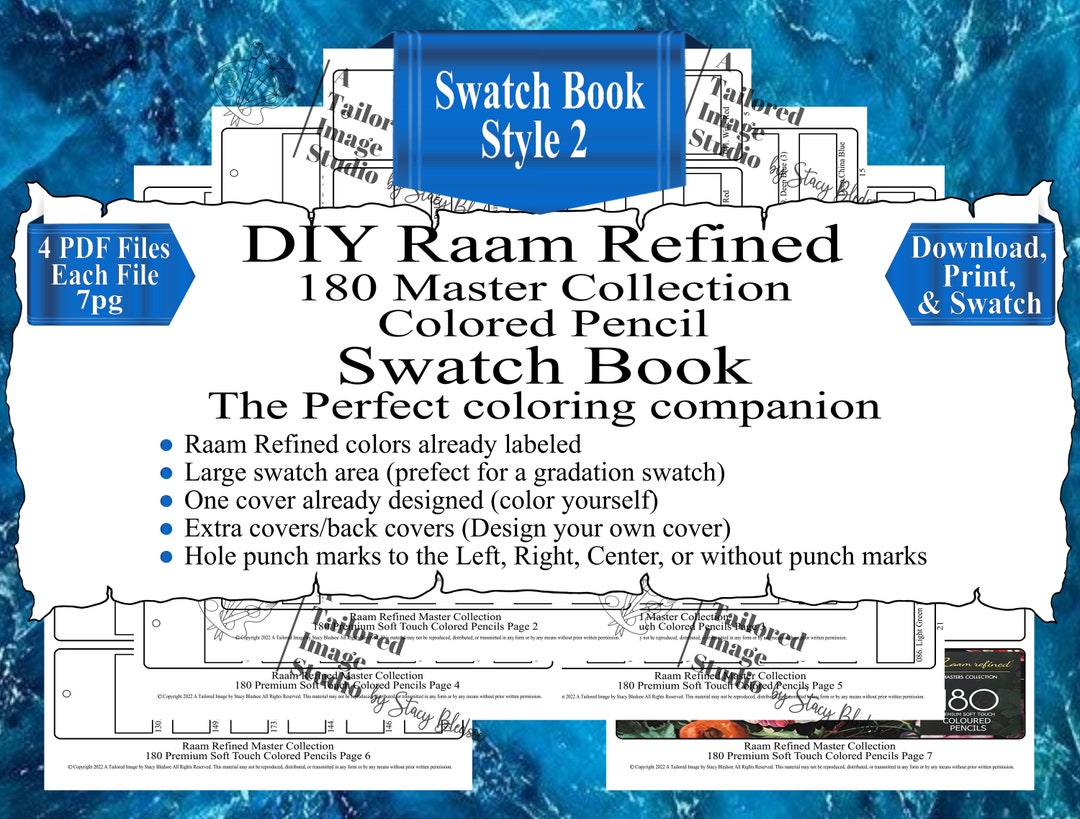 Raam Refined 180 Master Collection Colored Pencils DIY Swatch Book