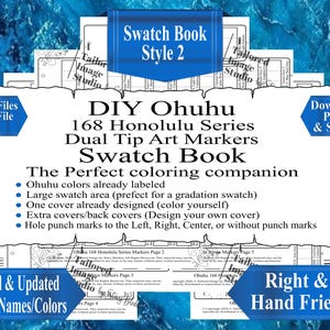 Ohuhu 168 Honolulu Series Dual Tip Markers DIY Color Swatch Book Style 2
