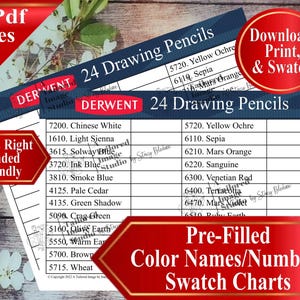 Derwent 24 Zeichenstifte Swatch Chart