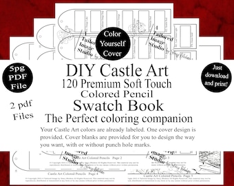 Castle Art 120 crayons de couleur doux au toucher DIY Color Swatch Book Style 1